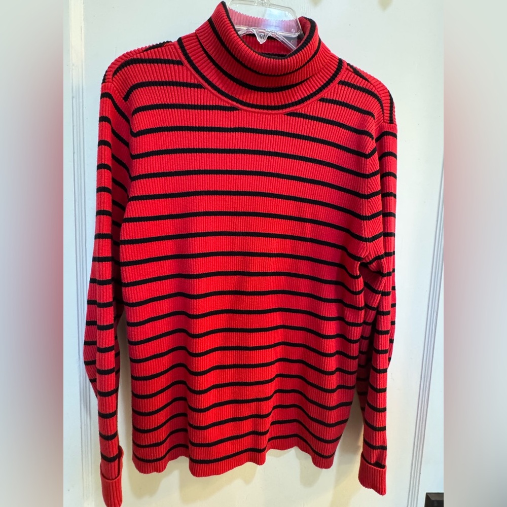 Appleseed's Bold Red and Black Sweater